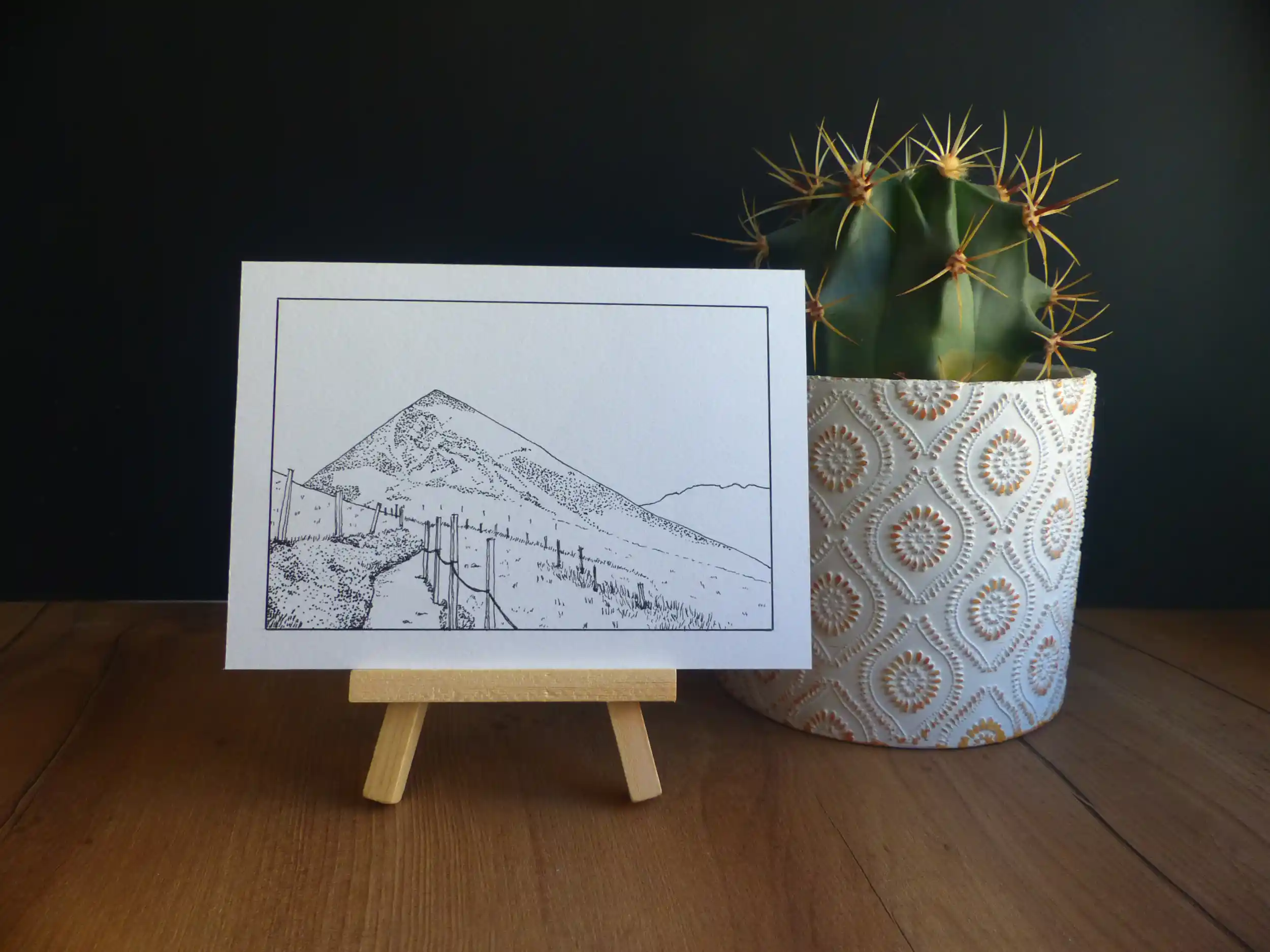 Dessin format carte postale du Puy Griou - 1.