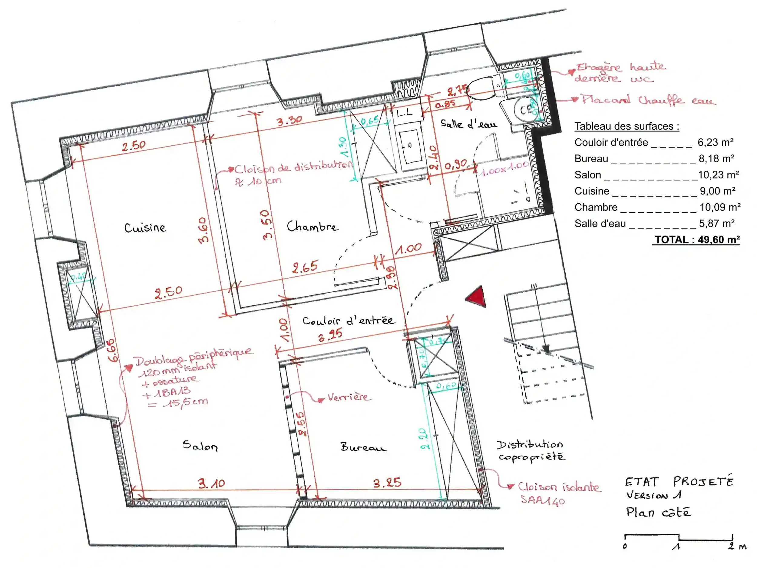 Plan technique d'aménagement intérieur